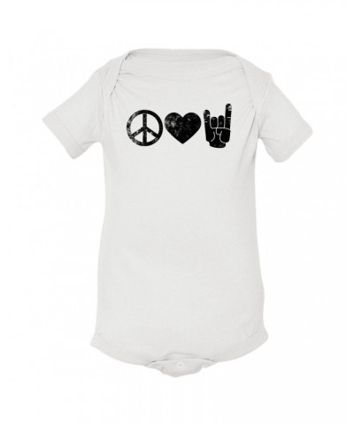 Music Life Baby Onesie | Peace Love Rock n' Roll Onesie $8.36 Kids