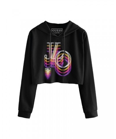 Jennifer Lopez Neon Repeater Crop Hoodie $9.48 Sweatshirts