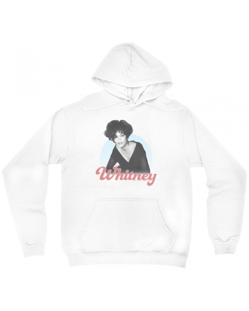 Whitney Houston Hoodie | 1990 Photo Pastel Design Hoodie $4.42 Sweatshirts