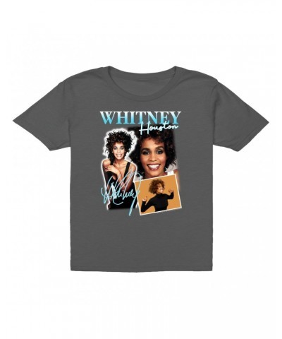 Whitney Houston Kids T-Shirt | 1987 Turquoise Photo Collage Design Kids T-Shirt $7.21 Kids