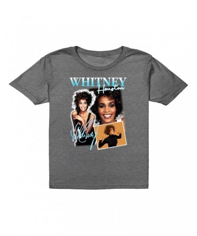 Whitney Houston Kids T-Shirt | 1987 Turquoise Photo Collage Design Kids T-Shirt $7.21 Kids