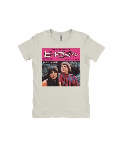 Sonny & Cher Ladies' Boyfriend T-Shirt | The Beat Goes On Japan Album Shirt $9.55 Shirts