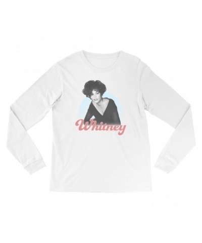 Whitney Houston Long Sleeve Shirt | 1990 Photo Pastel Design Shirt $9.45 Shirts