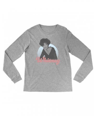 Whitney Houston Long Sleeve Shirt | 1990 Photo Pastel Design Shirt $9.45 Shirts