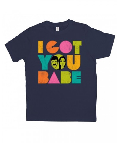 Sonny & Cher Kids T-Shirt | I Got You Babe Pastel Logo Distressed Kids Shirt $6.45 Kids