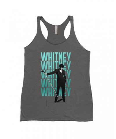 Whitney Houston Ladies' Tank Top | Voice Music Truth Ombre Turquoise Image Shirt $9.59 Shirts