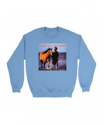 Whitney Houston Bright Colored Sweatshirt | Saving All My Love For You Album Cover Sweatshirt $4.10 Sweatshirts