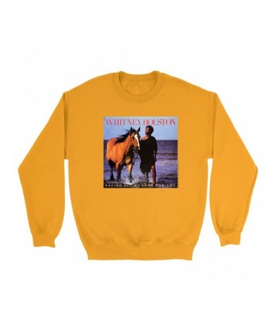 Whitney Houston Bright Colored Sweatshirt | Saving All My Love For You Album Cover Sweatshirt $4.10 Sweatshirts