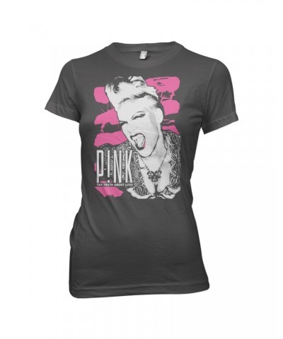 P!nk Stripped Face T-Shirt $6.10 Shirts