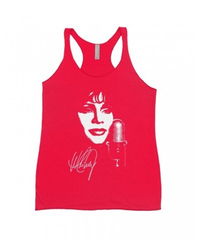Whitney Houston Bold Colored Racerback Tank | Whitney Portrait Signature In White Shirt $10.99 Shirts