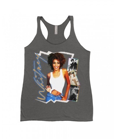 Whitney Houston Ladies' Tank Top | Rainbow Ombre Electric Collage Shirt $7.19 Shirts