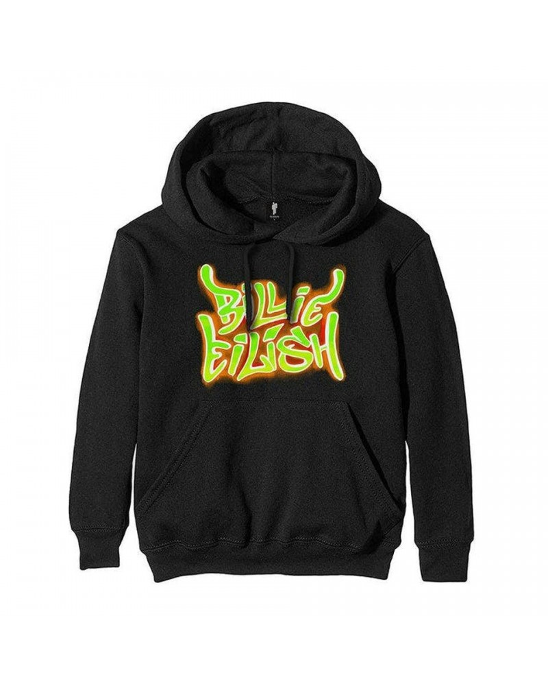 Billie Eilish Hoodie - Airbrush Flames Blohsh $6.74 Sweatshirts