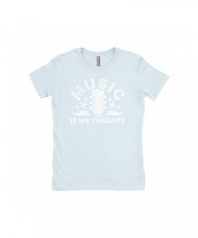 Music Life Ladies' Boyfriend T-Shirt | Music Is My Therapy Shirt $6.85 Shirts