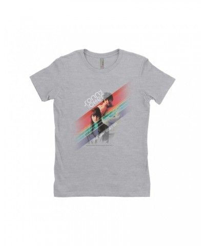 Sonny & Cher Ladies' Boyfriend T-Shirt | The Beat Goes On Primary Color Stripes Shirt $5.60 Shirts