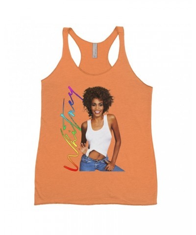 Whitney Houston Bold Colored Racerback Tank | 1987 Album Photo Rainbow Signature Image Shirt $9.99 Shirts