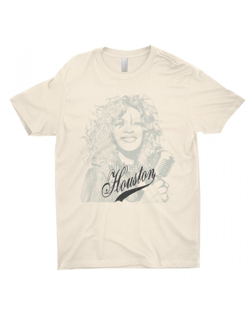 Whitney Houston T-Shirt | Houston Sketch And Logo Design Shirt $13.93 Shirts