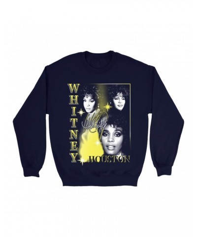 Whitney Houston Sweatshirt | Yellow Classic Collage Sweatshirt $9.75 Sweatshirts